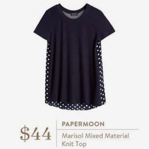NWT Papermoon Marisol Mixed Material Knit Top 2X